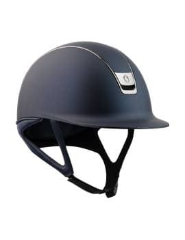 Casco equitación visera estrecha mujer negro samshield azul