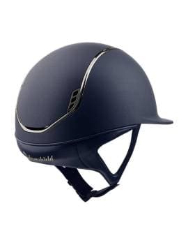 parte trasera Casco equitación visera estrecha mujer negro samshield azul