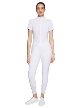Pantalón de equitación mujer tipo leggin SAMSHIELD TALLIA blanco competición caballo