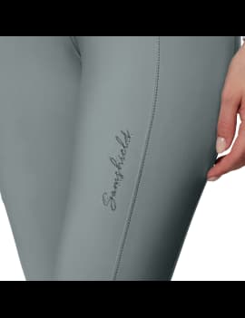 detalle pierna Pantalón de equitación mujer tipo leggin SAMSHIELD TALLIA verde