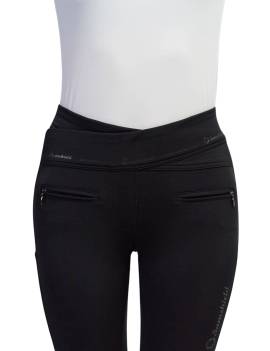 pantalón equitación mujer leggins impermeables de samshield color negro alpha winter