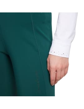 detalle Pantalón de equitación mujer tipo leggin verde samshield tessa