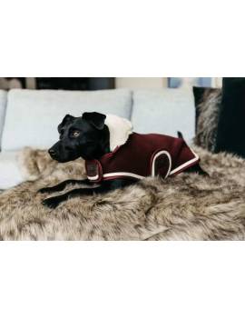 abrigo para perro granate con borreguito  kentucky heavy fleece