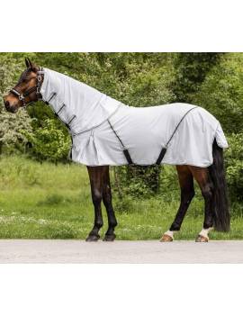 Manta antimoscas caballo WALDHAUSEN protect cuello removible gris