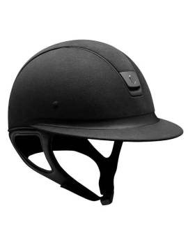 Casco equitación visera ancha mujer negro mate con terciopelo samshield