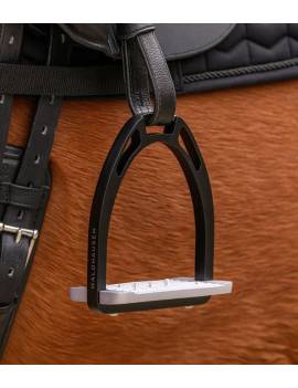 estribo equitación seguridad aluminio waldhausen negro suela plateada