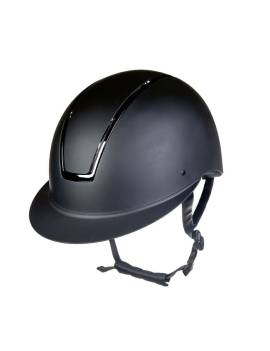 casco equitacion negro con ribete negro visera ancha hkm lady shield