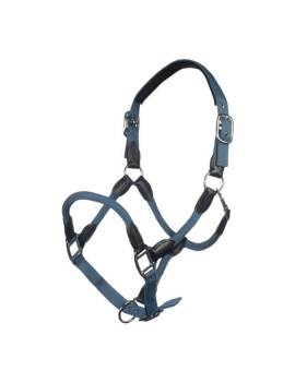 cabezada de cuadra caballo cuero y cuerda verde hkm carlota