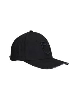 gorra equitación negra logo negro equestro