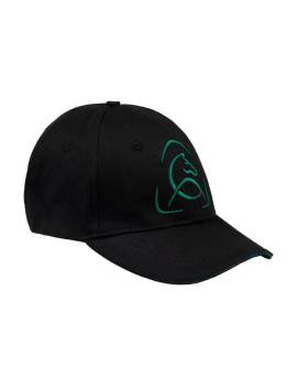 gorra equitación negra con logo verde acavallo