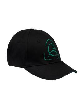 gorra equitación negra con logo verde acavallo