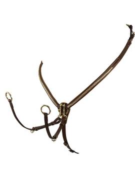 pechopetral caballo cuero con tachuelas doradas equestro clincher