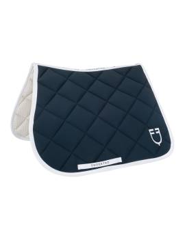 mantilla caballo salto azul marino borde blanco equestro white line edition