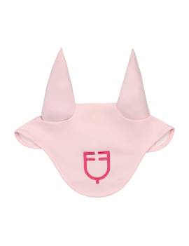 orejeras caballo equestro rosa con logo fucsia modelo wave