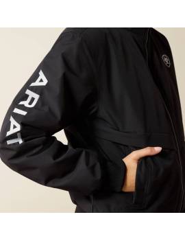 detalles chaqueta bomber equitacion ariat tipo slam negra ariat stable 2.0