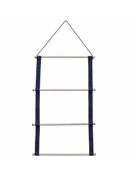 colgador mantillas caballo madera y tela azul marino canter