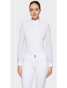 camisa de concurso equitación manga larga gasa mujer blanco samshield joline anoushka