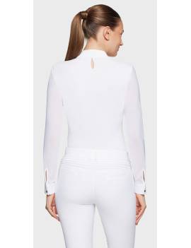 espalda camisa de concurso equitación manga larga gasa mujer blanco samshield joline anoushka