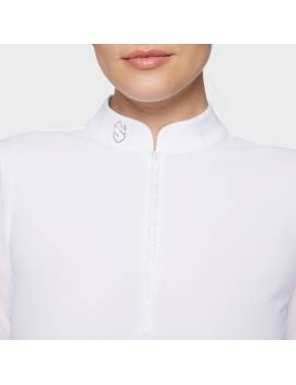 parte de arriba camisa de concurso equitación manga larga gasa mujer blanco samshield joline anoushka