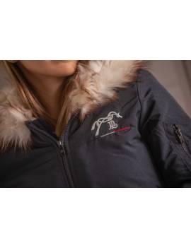 chaqueta plumón con pelo equitación mujer penelope detalles cuello