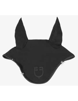 orejeras caballo con brillis negro equestro universe