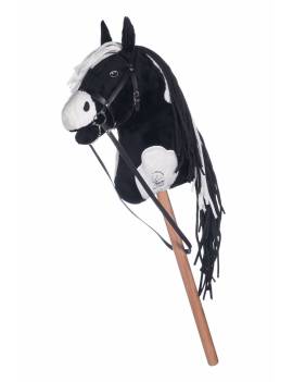 Caballo con palo Hobby Horse HKM negro y blanco