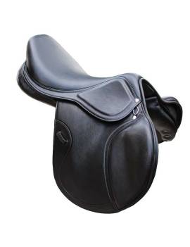 montura de salto equitación con puentes intercambiables marjoman omega negra