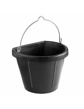 cubo comedero caballo goma neumático flexible hh con asa