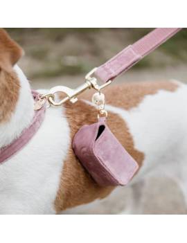 bolsa portabolsas cacas perro terciopelo kentucky horsewear rosa