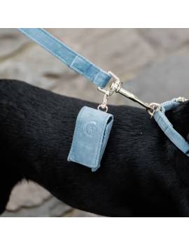 bolsa portabolsas cacas perro terciopelo kentucky horsewear celeste