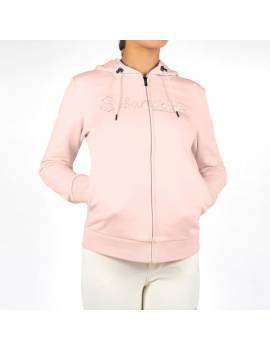 sudadera equitación mujer con cremallera rosa samshield