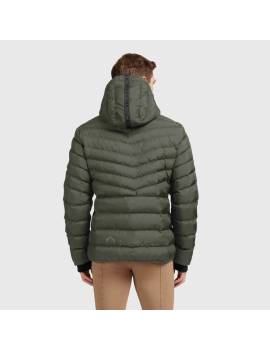espalda chaqueta equitación plumón hombre samshield verde megeve