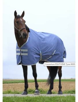 manta impermeable caballo 150gr con material reciclado azul celeste equiteheme recicled