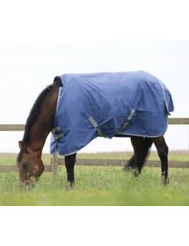 manta impermeable caballo 150gr con material reciclado azul celeste equitheme recicled caballo 2