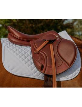 lateral montura salto equitación con puentes intercambiables ikonic elite all in comfort marrón