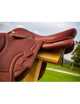 montura salto equitación con puentes intercambiables ikonic elite all in comfort marrón visión lateral 2