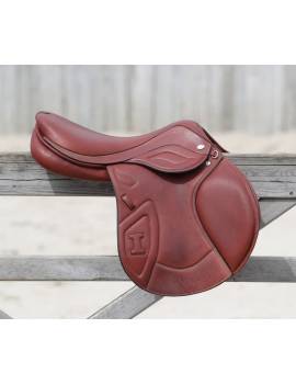 montura salto equitación con puentes intercambiables ikonic elite marrón