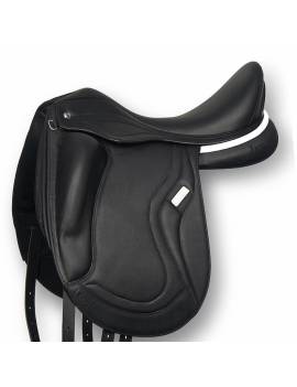 montura doma equitación con puentes intercambiables ikonic evolution adapt negro ribete beige