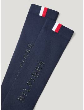 detalles brilli calcetines equitación largos azul marino con brillo tommy hilfiger erie