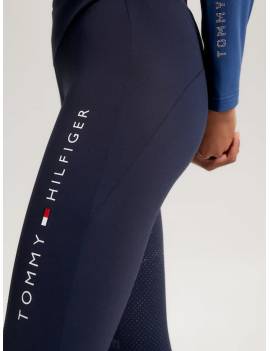 detalle logo leggins de montar mujer azul marino tommy hilfiger elmira