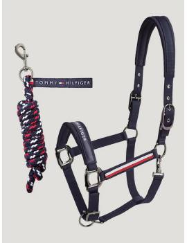 Juego Cabezada de cuadra y Ramal azul marino de tommy hilfiger yale