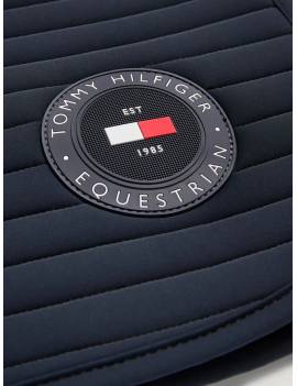 detalle logo mantilla caballo con logo tommy hilfiger azul marino modelo upstate