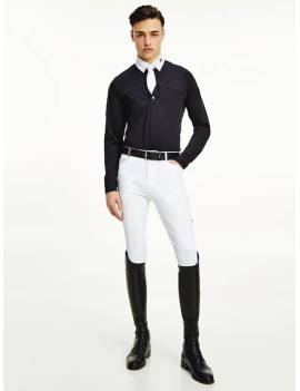 camisa de concurso manga larga hombre equitacion azul marino tommy hilfiger