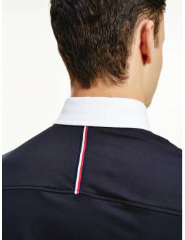 espalda camisa de concurso manga larga hombre equitacion azul marino tommy hilfiger