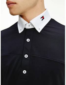 cuello camisa de concurso manga larga hombre equitacion azul marino tommy hilfiger