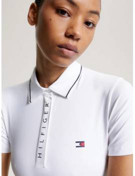 cuello polo equitación blanco mujer tommy hilfiger harlem