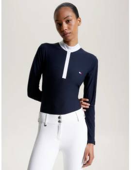 camisa de concurso manga larga azul marino mujer equitación tommy hilfiger chelsea