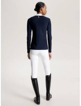 espalda camisa de concurso manga larga azul marino mujer equitación tommy hilfiger chelsea