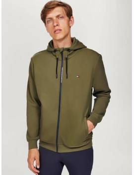 sudadera equitación hombre con cremallera  y capucha verde tommy hilfiger glenn