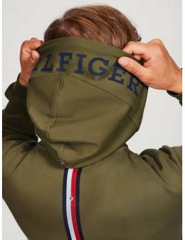 capucha sudadera equitación hombre con cremallera verde tommy hilfiger glenn